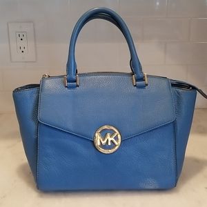 Michael Kors Cornflower Blue Hudson MKFlap Satchel